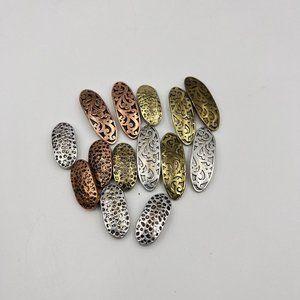 Mixed Lot Slider Spacer Filigree Beads Metallic Colors 14 Pieces 1in-1.5in